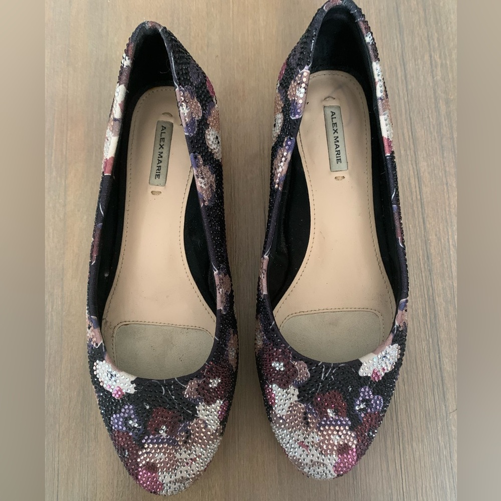 Alex Marie Floral Sequin Flats